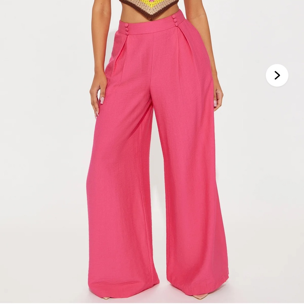 Elegant Pink Wide-Leg Women's Pants